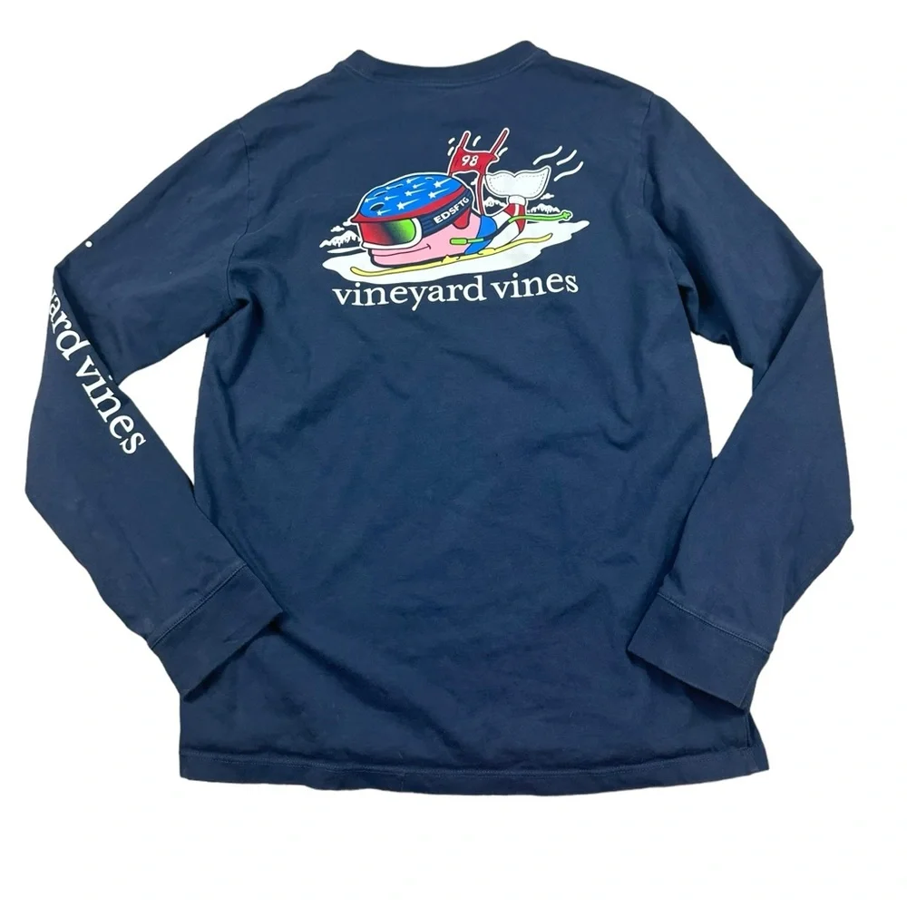 VINEYARD VINES: 1998 Ski Long Sleeve Graphic Tee -Size Large Kids